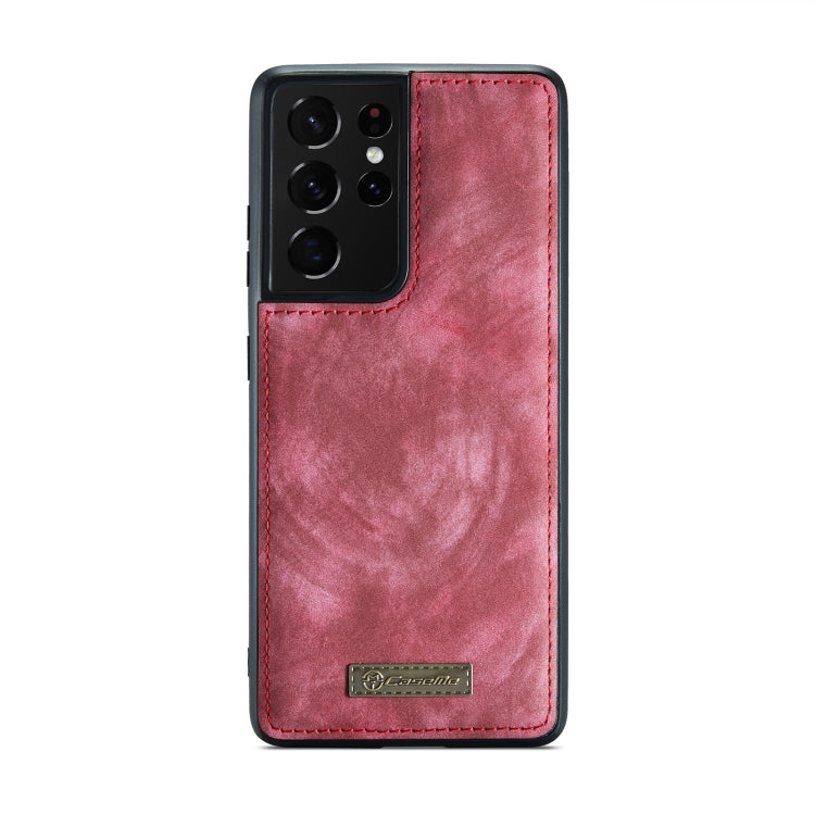 For Samsung Galaxy S21 Ultra 5G CaseMe Detachable Multifunctional Horizontal Flip Leather Case, with Card Slot & Holder & Zipper Wallet & Photo Frame(Red) - free shipping - PMC Jewellery - Order now!