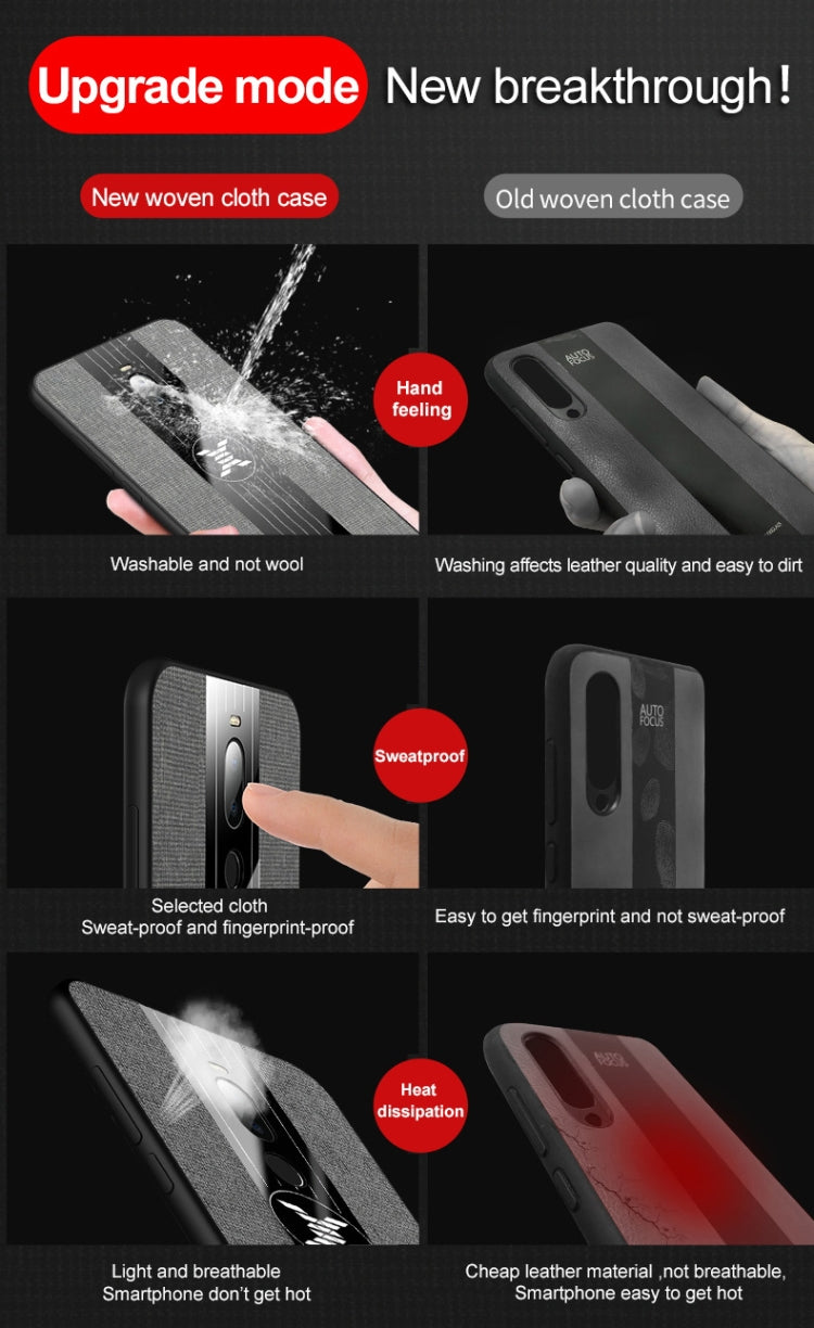 For Meizu Note 8 XINLI Stitching Cloth Texture Shockproof TPU Protective Case with Ring Holder(Grey) - More Brand by XINLI | Online Shopping South Africa | PMC Jewellery | Buy Now Pay Later Mobicred