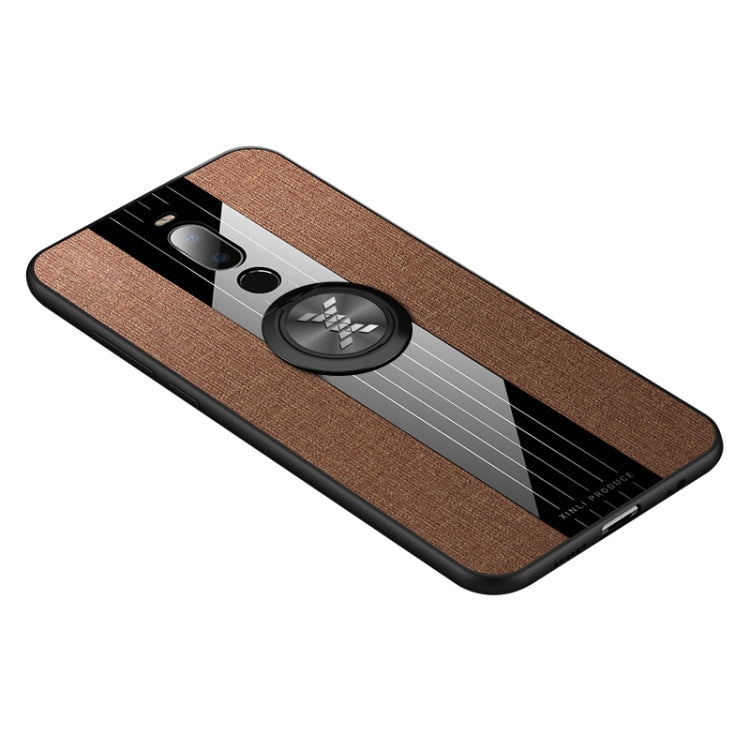 For Meizu Note 8 XINLI Stitching Cloth Texture Shockproof TPU Protective Case with Ring Holder(Brown) - More Brand by XINLI | Online Shopping South Africa | PMC Jewellery | Buy Now Pay Later Mobicred