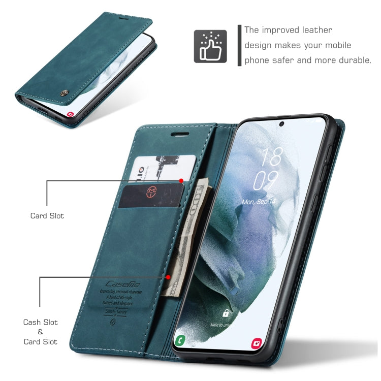 For Samsung Galaxy S21 5G CaseMe 013 Multifunctional Horizontal Flip Leather Case with Holder & Card Slot & Wallet(Blue) - free shipping - PMC TechLife - Order now!
