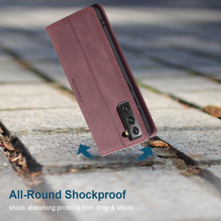 For Samsung Galaxy S21 5G CaseMe 013 Multifunctional Horizontal Flip Leather Case with Holder & Card Slot & Wallet(Wine Red) - free shipping - PMC TechLife - Order now!