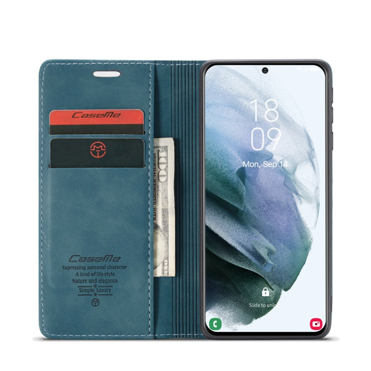For Samsung Galaxy S21+ 5G CaseMe 013 Multifunctional Horizontal Flip Leather Case with Holder & Card Slot & Wallet(Blue) - free shipping - PMC Jewellery - Order now!