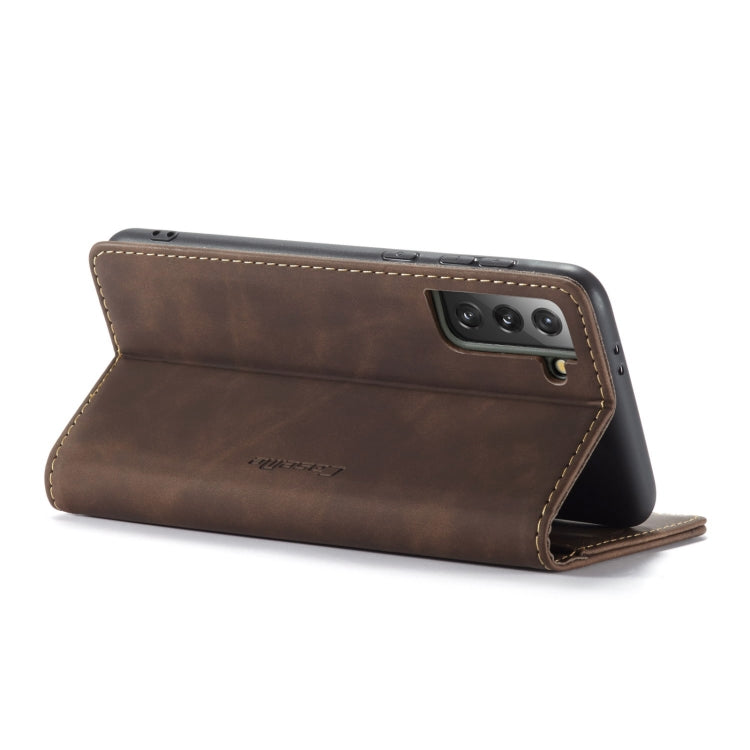 For Samsung Galaxy S21+ 5G CaseMe 013 Multifunctional Horizontal Flip Leather Case with Holder & Card Slot & Wallet(Coffee) - free shipping - PMC Jewellery - Order now!