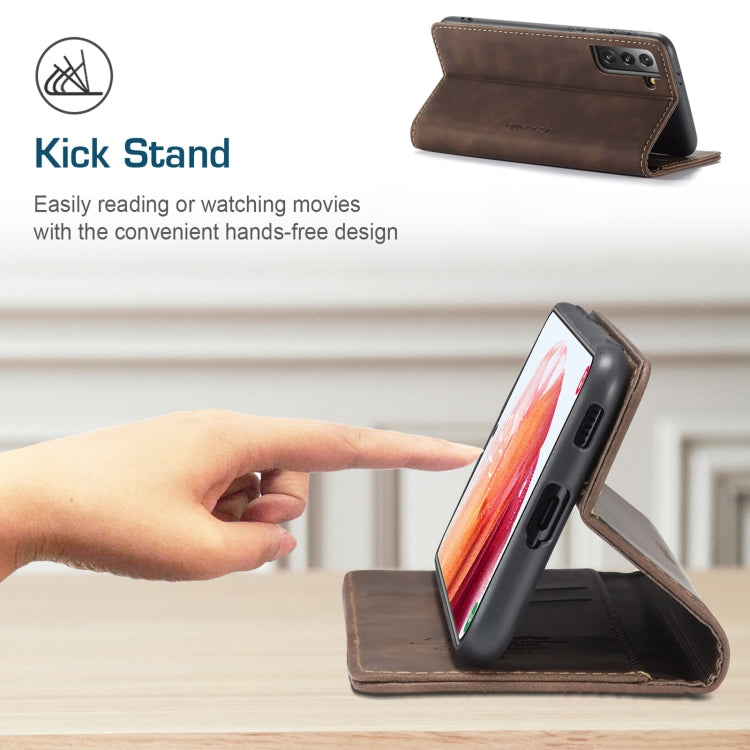 For Samsung Galaxy S21+ 5G CaseMe 013 Multifunctional Horizontal Flip Leather Case with Holder & Card Slot & Wallet(Coffee) - free shipping - PMC Jewellery - Order now!