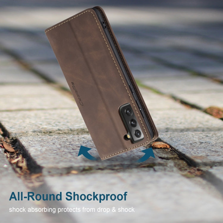 For Samsung Galaxy S21+ 5G CaseMe 013 Multifunctional Horizontal Flip Leather Case with Holder & Card Slot & Wallet(Coffee) - free shipping - PMC Jewellery - Order now!