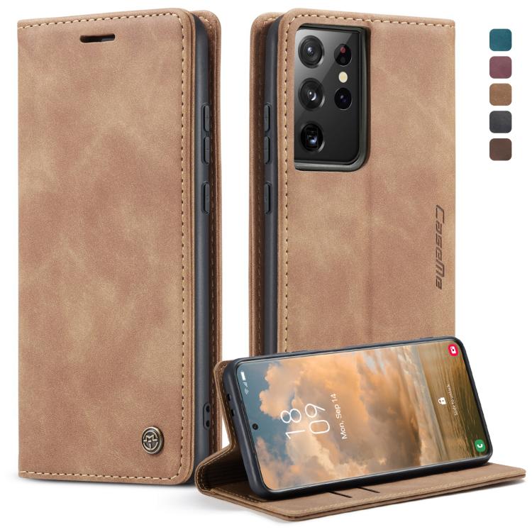 For Samsung Galaxy S21 Ultra 5G CaseMe 013 Multifunctional Horizontal Flip Leather Case with Holder & Card Slot & Wallet(Brown) - free shipping - PMC Jewellery - Order now!