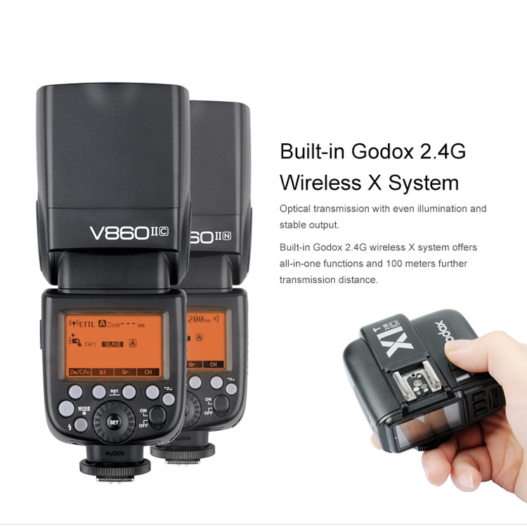 Godox V860IIC 2.4GHz Wireless 1/8000s HSS Flash Speedlite Camera Top Fill Light for Canon Cameras(Black) - free shipping - PMC TechLife - Order now!