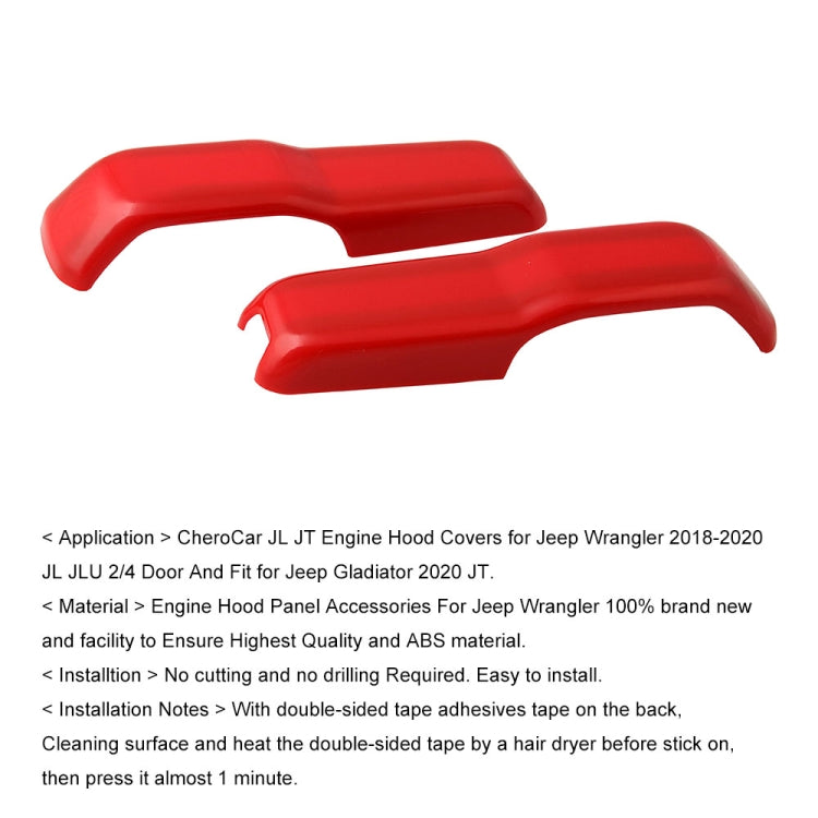 2 PCS Car Engine Hood Hinge Cover Decorative Cover for Jeep Wrangler JL JLU 2018-2020 - Engine Fittings by PMC TechLife | Online Shopping South Africa | PMC TechLife | Buy Now Pay Later Mobicred