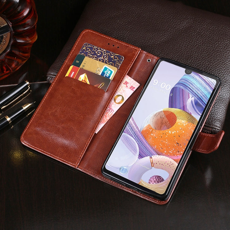 For LG K71 idewei Crazy Horse Texture Horizontal Flip Leather Case with Holder & Card Slots & Wallet(Brown) - LG Cases by idewei | Online Shopping South Africa | PMC Jewellery | Buy Now Pay Later Mobicred