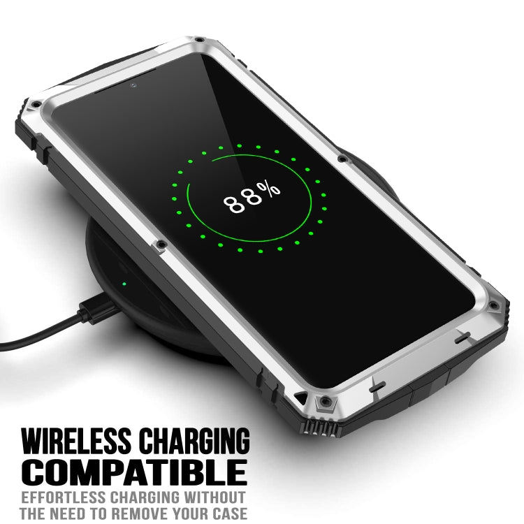For Samsung Galaxy S21 5G R-JUST Shockproof Waterproof Dust-proof Metal + Silicone Protective Case with Holder(Silver) - free shipping - PMC TechLife - Order now!