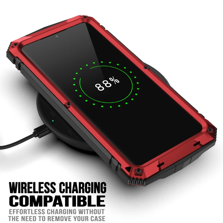 For Samsung Galaxy S21+ 5G R-JUST Shockproof Waterproof Dust-proof Metal + Silicone Protective Case with Holder(Red) - Galaxy S21+ 5G Cases by R-JUST | Online Shopping South Africa | PMC TechLife | Buy Now Pay Later Mobicred