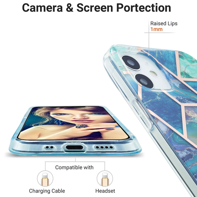 For iPhone 12 Pro Max 3D Electroplating Marble Pattern TPU Protective Case(Dark Green) - iPhone 12 Pro Max Cases by PMC TechLife | Online Shopping South Africa | PMC TechLife | Buy Now Pay Later Mobicred