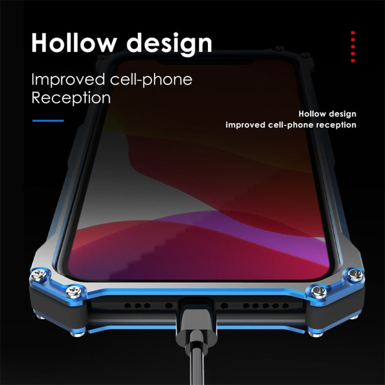 For iPhone 11 R-JUST Shockproof Dustproof Armor Metal Protective Case(Blue) - iPhone 11 Cases by R-JUST | Online Shopping South Africa | PMC TechLife | Buy Now Pay Later Mobicred