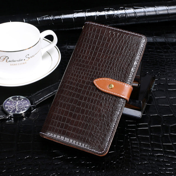 For HTC Desire 21+ idewei Crocodile Texture Horizontal Flip Leather Case with Holder & Card Slots & Wallet(Dark Brown) - More Brand by idewei | Online Shopping South Africa | PMC Jewellery | Buy Now Pay Later Mobicred