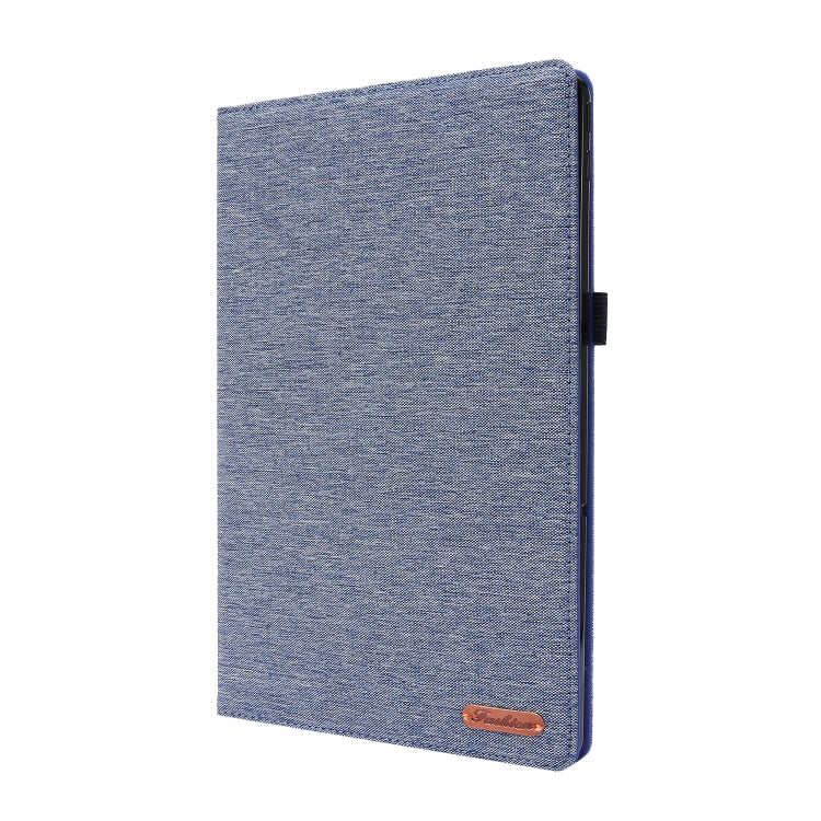 For Lenovo Tab P11 Horizontal Flip TPU + Fabric PU Leather Protective Case with Name Card Clip(Dark Blue) - Lenovo by PMC TechLife | Online Shopping South Africa | PMC TechLife | Buy Now Pay Later Mobicred