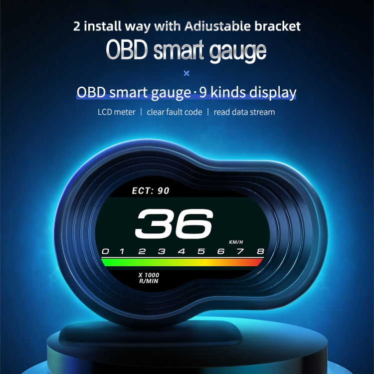 F9 OBD2 Car HUD Head-up Display Speed / Water Temperature / Voltage Display - Head Up Display System by PMC TechLife | Online Shopping South Africa | PMC TechLife | Buy Now Pay Later Mobicred