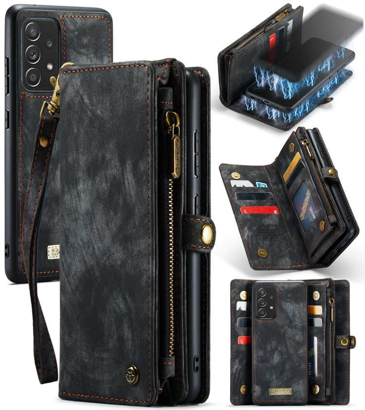 For Samsung Galaxy A52 5G / 4G CaseMe Detachable Multifunctional Horizontal Flip Leather Case, with Card Slot & Holder & Zipper Wallet & Photo Frame(Black) - free shipping - PMC Jewellery - Order now!
