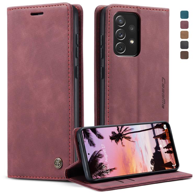 For Samsung Galaxy A72 5G / 4G CaseMe 013 Multifunctional Horizontal Flip Leather Case with Holder & Card Slot & Wallet(Wine Red) - free shipping - PMC Jewellery - Order now!