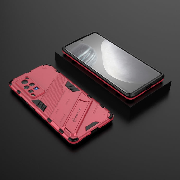 Punk Armor 2 in 1 PC + TPU Shockproof Case with Invisible Holder For vivo X60 Pro(Rose Red) - vivo Cases by PMC TechLife | Online Shopping South Africa | PMC TechLife