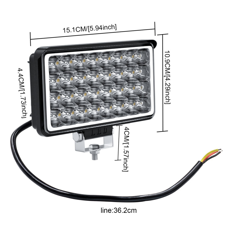 WUPP CS-1242A1 Car 4 inch Square 32LEDs Highlight Work Light Modified Front Bumper Lamp Spotlight - Work Lights by WUPP | Online Shopping South Africa | PMC TechLife | Buy Now Pay Later Mobicred