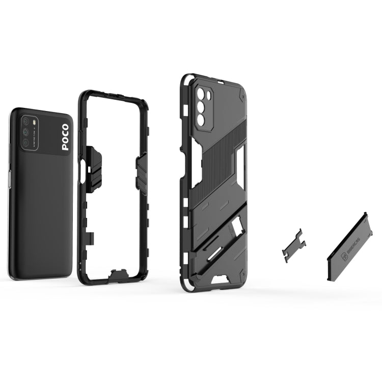 For Xiaomi Poco M3 Punk Armor 2 in 1 PC + TPU Shockproof Case with Invisible Holder(Red) - Xiaomi Cases by PMC TechLife | Online Shopping South Africa | PMC TechLife | Buy Now Pay Later Mobicred