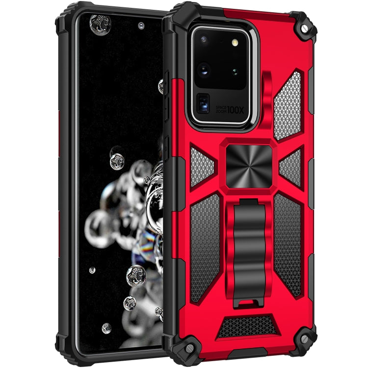 For Samsung Galaxy S20 Ultra Shockproof TPU + PC Magnetic Protective Case with Holder(Red) - Galaxy Phone Cases by PMC TechLife | Online Shopping South Africa | PMC TechLife