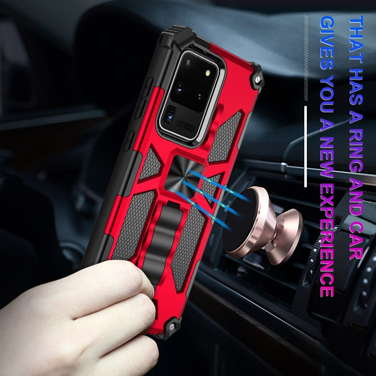 For Samsung Galaxy S20 Ultra Shockproof TPU + PC Magnetic Protective Case with Holder(Red) - Galaxy Phone Cases by PMC TechLife | Online Shopping South Africa | PMC TechLife