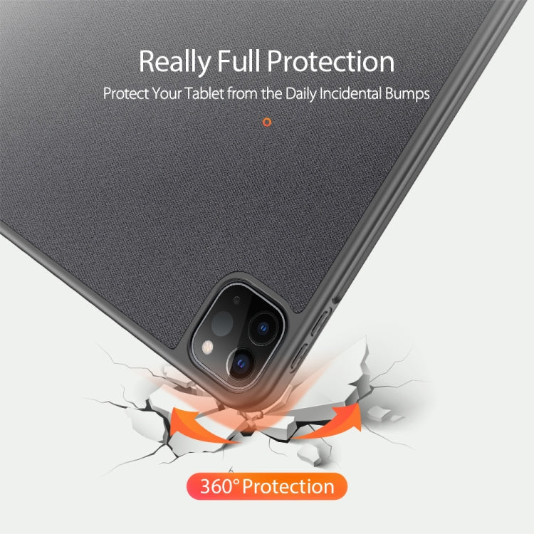 For iPad Pro 12.9 2022 / 2021 / 2020 DUX DUCIS Domo Series Horizontal Flip Magnetic TPU + PU Leather Tablet Case with Three-folding Holder & Pen Slot & Sleep / Wake-up Function(Black) - free shipping - PMC Jewellery - Order now!
