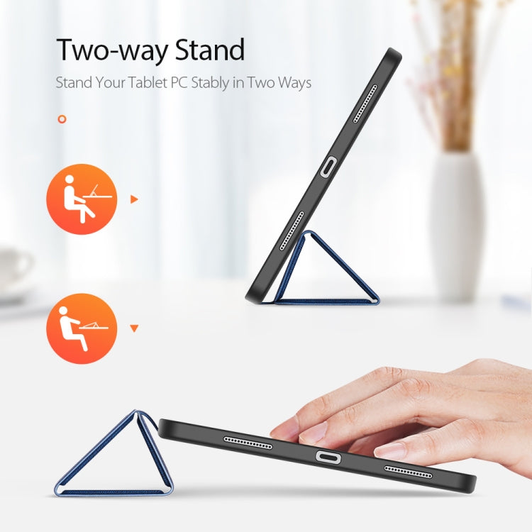 For iPad Pro 12.9 2022 / 2021 / 2020 DUX DUCIS Domo Series Horizontal Flip Magnetic TPU + PU Leather Tablet Case with Three-folding Holder & Pen Slot & Sleep / Wake-up Function(Blue) - free shipping - PMC Jewellery - Order now!