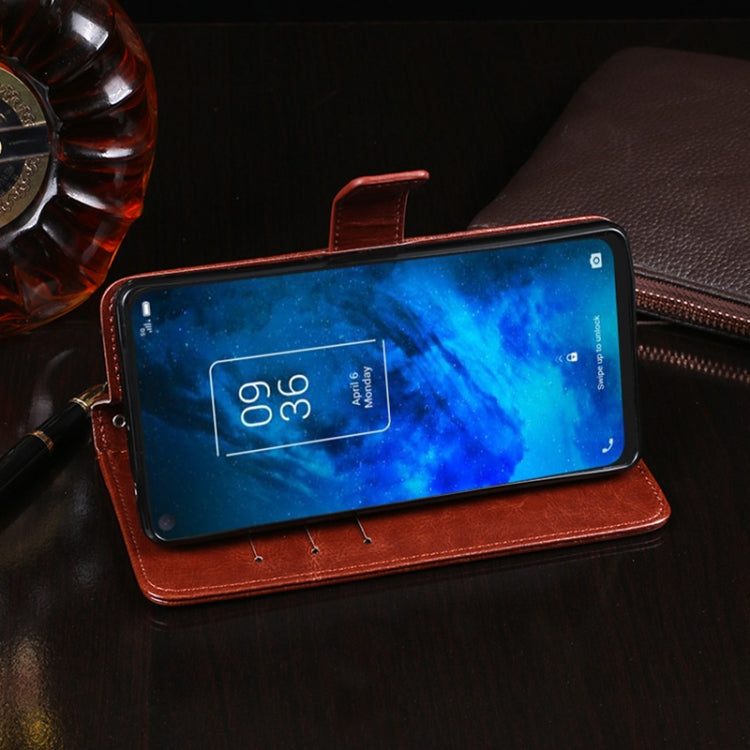 For TCL 10 5G idewei Crazy Horse Texture Horizontal Flip Leather Case with Holder & Card Slots & Wallet(Sky Blue) - free shipping - PMC Jewellery - Order now!