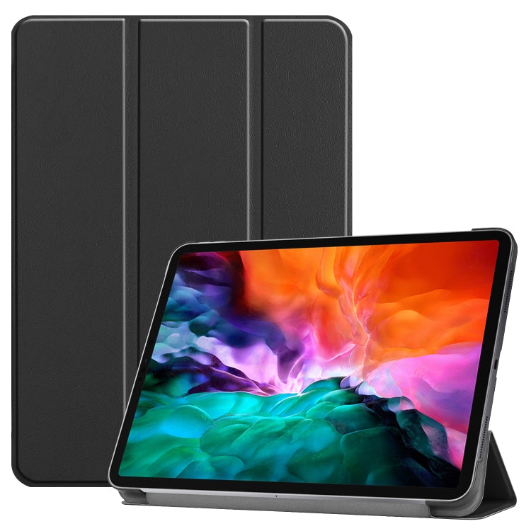 For  iPad Air 13 2024 / Pro 12.9 2022 Custer Texture 3-folding Smart Leather Tablet Case(Black) - iPad Pro 12.9 (2022/2021) Cases by PMC TechLife | Online Shopping South Africa | PMC TechLife | Buy Now Pay Later Mobicred
