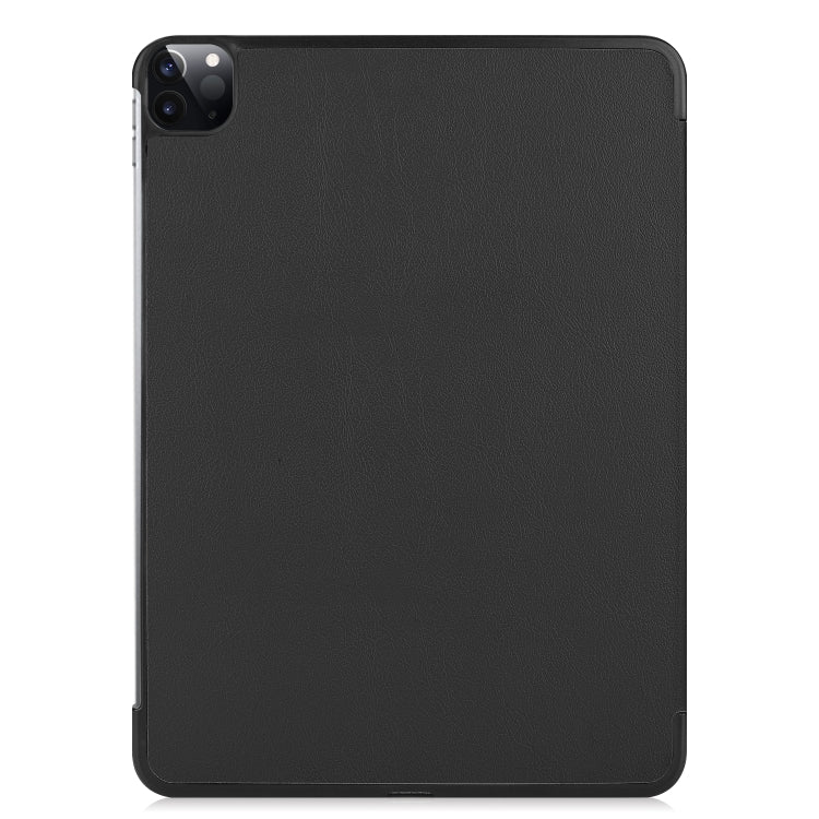For  iPad Air 13 2024 / Pro 12.9 2022 Custer Texture 3-folding Smart Leather Tablet Case(Black) - iPad Pro 12.9 (2022/2021) Cases by PMC TechLife | Online Shopping South Africa | PMC TechLife | Buy Now Pay Later Mobicred