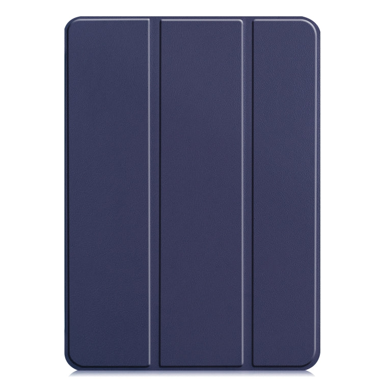 For  iPad Air 13 2024 / Pro 12.9 2022 Custer Texture 3-folding Smart Leather Tablet Case(Dark Blue) - iPad Pro 12.9 (2022/2021) Cases by PMC TechLife | Online Shopping South Africa | PMC TechLife | Buy Now Pay Later Mobicred