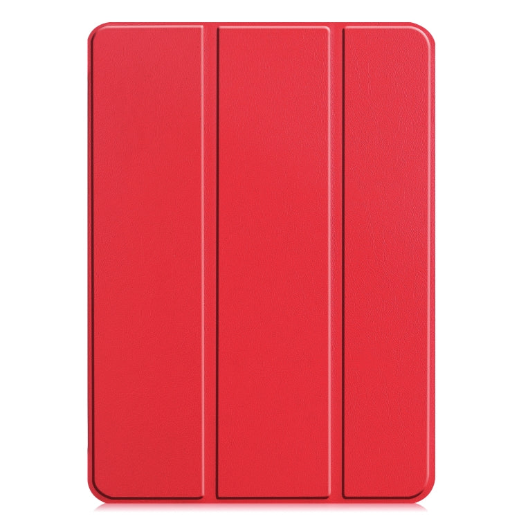 For  iPad Air 13 2024 / Pro 12.9 2022 Custer Texture 3-folding Smart Leather Tablet Case(Red) - iPad Pro 12.9 (2022/2021) Cases by PMC TechLife | Online Shopping South Africa | PMC TechLife | Buy Now Pay Later Mobicred