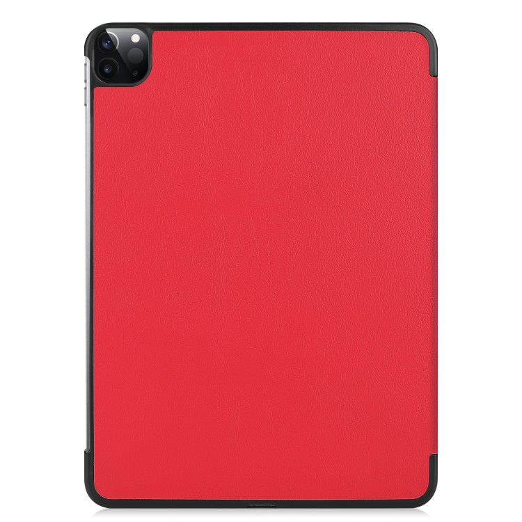 For  iPad Air 13 2024 / Pro 12.9 2022 Custer Texture 3-folding Smart Leather Tablet Case(Red) - iPad Pro 12.9 (2022/2021) Cases by PMC TechLife | Online Shopping South Africa | PMC TechLife | Buy Now Pay Later Mobicred