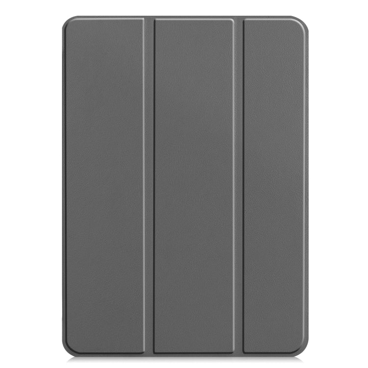 For  iPad Air 13 2024 / Pro 12.9 2022 Custer Texture 3-folding Smart Leather Tablet Case(Grey) - iPad Pro 12.9 (2022/2021) Cases by PMC TechLife | Online Shopping South Africa | PMC TechLife | Buy Now Pay Later Mobicred