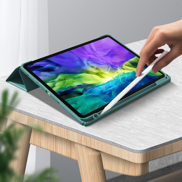 For iPad Pro 12.9 2022 / 2021 / 2020 Mutural Pinyue Series PC + TPU Horizontal Flip Leather Tablet Case with Holder & Pen Slot & Sleep / Wake-up Function(Dark Green) - free shipping - PMC TechLife - Order now!
