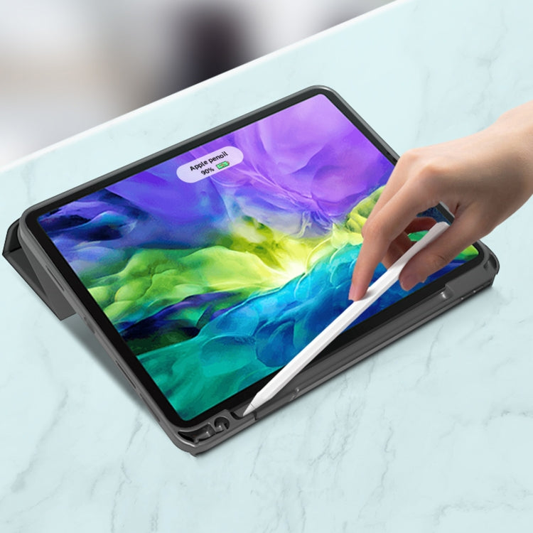 For iPad Pro 11 2022 / 2021 / 2020 Mutural YASHI Series TPU + PU Cloth Pattern Texture Horizontal Flip Leather Tablet Case with Three-folding Holder & Pen Slot & Wake-up / Sleep Function(Black) - free shipping - PMC TechLife - Order now!