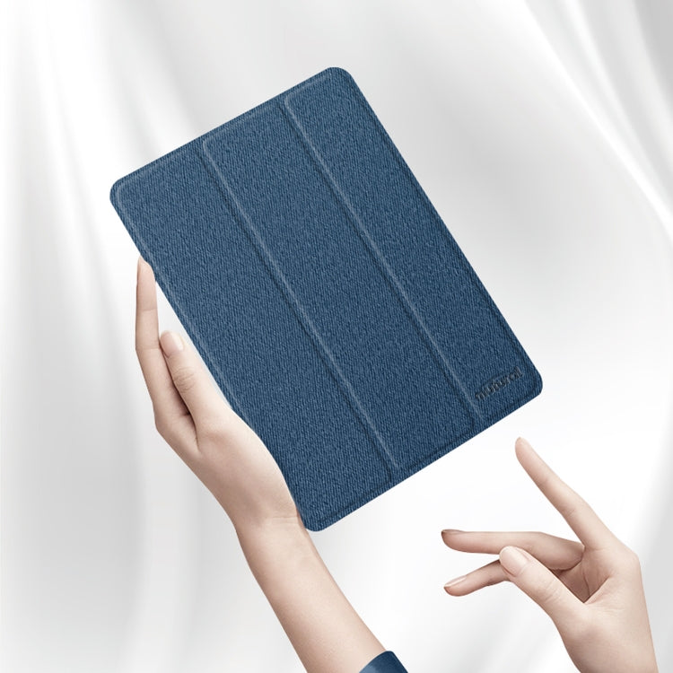 For iPad Pro 11 2022 / 2021 / 2020 Mutural YASHI Series TPU + PU Cloth Pattern Texture Horizontal Flip Leather Tablet Case with Three-folding Holder & Pen Slot & Wake-up / Sleep Function(Blue) - free shipping - PMC TechLife - Order now!