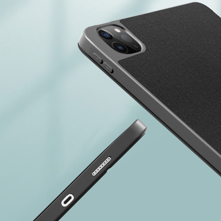 For iPad Pro 12.9 2022 / 2021 / 2020 Mutural YASHI Series TPU + PU Cloth Pattern Texture Horizontal Flip Leather Tablet Case with Three-folding Holder & Pen Slot & Wake-up / Sleep Function(Green) - free shipping - PMC TechLife - Order now!