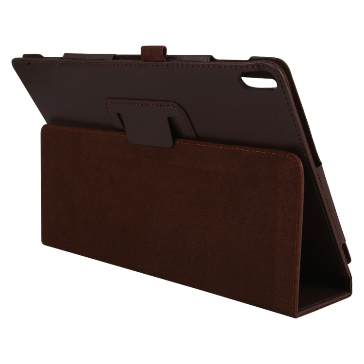 For Lenovo Tab 4 10 Plus (TB-X704) / Tab 4 10 (TB-X304) Litchi Texture Solid Color Horizontal Flip Leather Case with Holder & Pen Slot(Brown) - Lenovo by PMC TechLife | Online Shopping South Africa | PMC TechLife | Buy Now Pay Later Mobicred