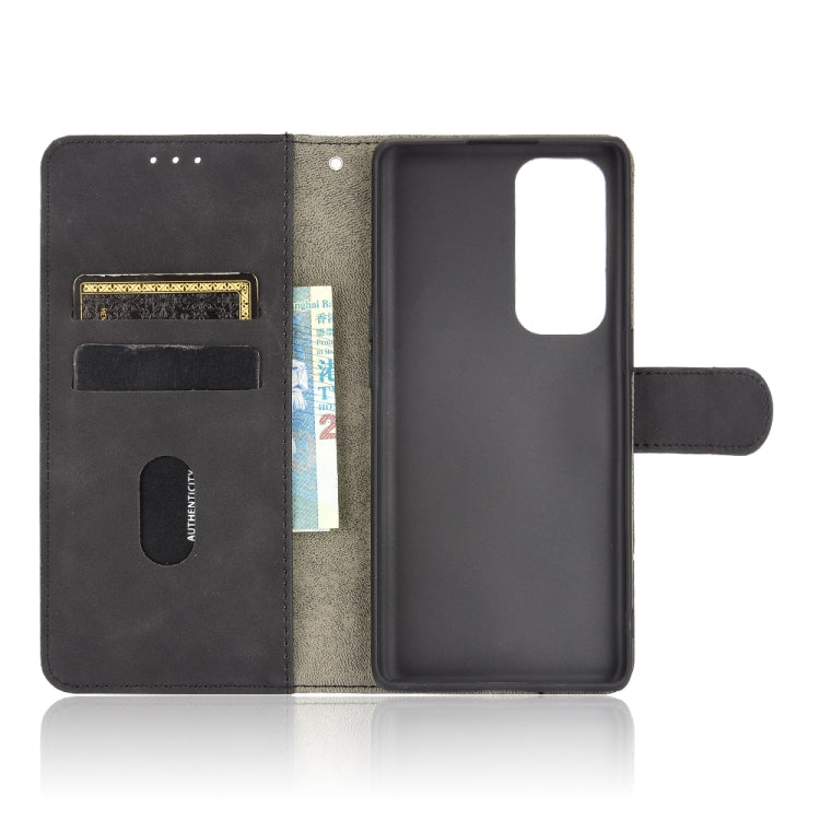 For OPPO Find X3 Neo Solid Color Skin Feel Magnetic Buckle Horizontal Flip Calf Texture PU Leather Case with Holder & Card Slots & Wallet(Black) - OPPO Cases by PMC TechLife | Online Shopping South Africa | PMC TechLife | Buy Now Pay Later Mobicred