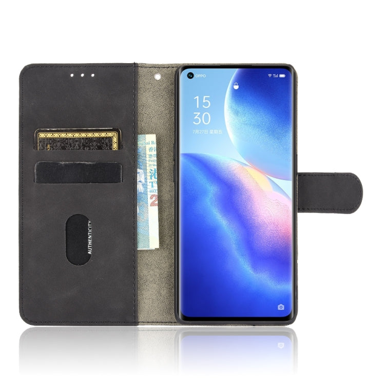 For OPPO Find X3 Neo Solid Color Skin Feel Magnetic Buckle Horizontal Flip Calf Texture PU Leather Case with Holder & Card Slots & Wallet(Black) - OPPO Cases by PMC TechLife | Online Shopping South Africa | PMC TechLife | Buy Now Pay Later Mobicred