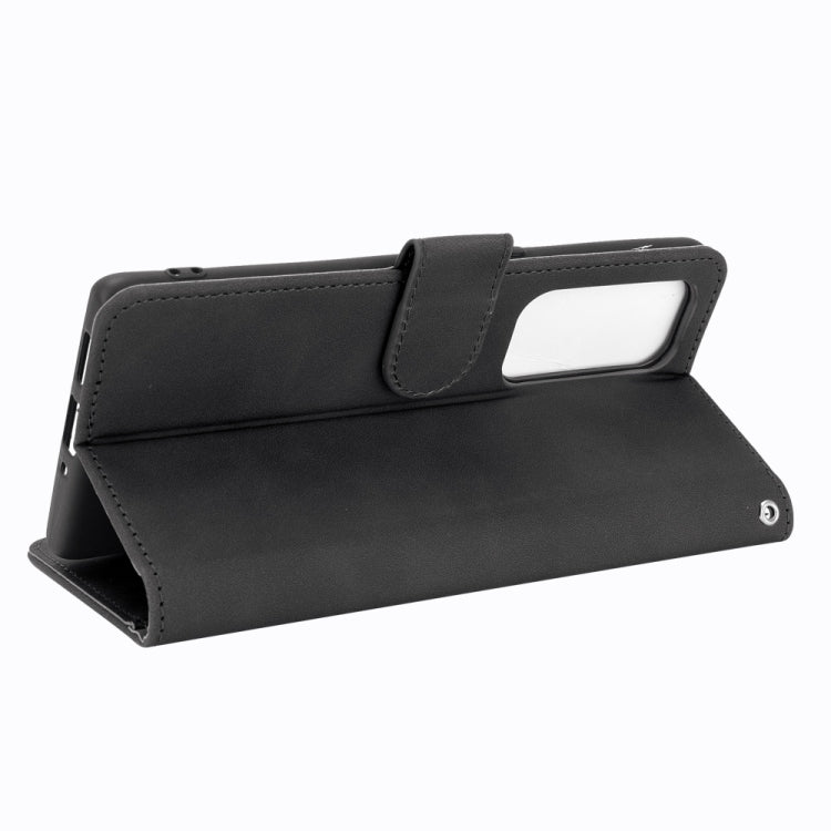 For OPPO Find X3 Neo Solid Color Skin Feel Magnetic Buckle Horizontal Flip Calf Texture PU Leather Case with Holder & Card Slots & Wallet(Black) - OPPO Cases by PMC TechLife | Online Shopping South Africa | PMC TechLife | Buy Now Pay Later Mobicred