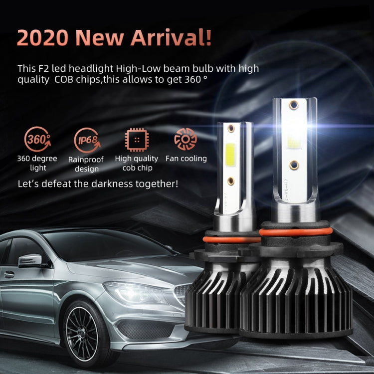 F2 9005 / HB3 / H10 2 PCS DC9-36V / 25W / 6000K / 2500LM IP68 Waterproof Car LED Headlight(Cold White Light) - LED Headlamps by PMC TechLife | Online Shopping South Africa | PMC TechLife | Buy Now Pay Later Mobicred