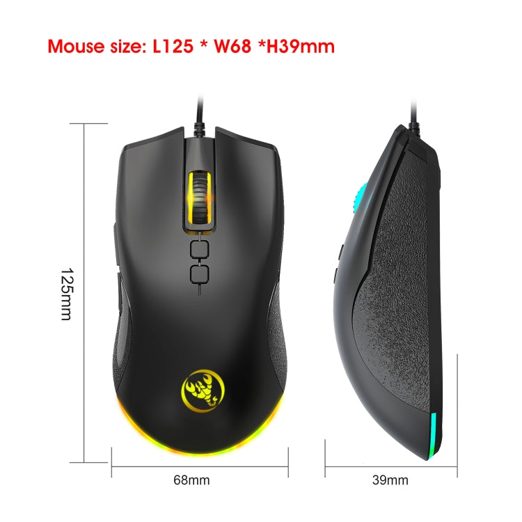 HXSJ A883 7 Keys 6400DPI RGB Light Mechanical Gaming Wired Mouse - Wired Mice by HXSJ | Online Shopping South Africa | PMC TechLife | Buy Now Pay Later Mobicred
