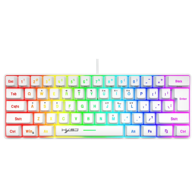 HXSJ V700 61 Keys RGB Lighting Gaming Wired Keyboard (White) - free shipping - PMC Jewellery - Order now!