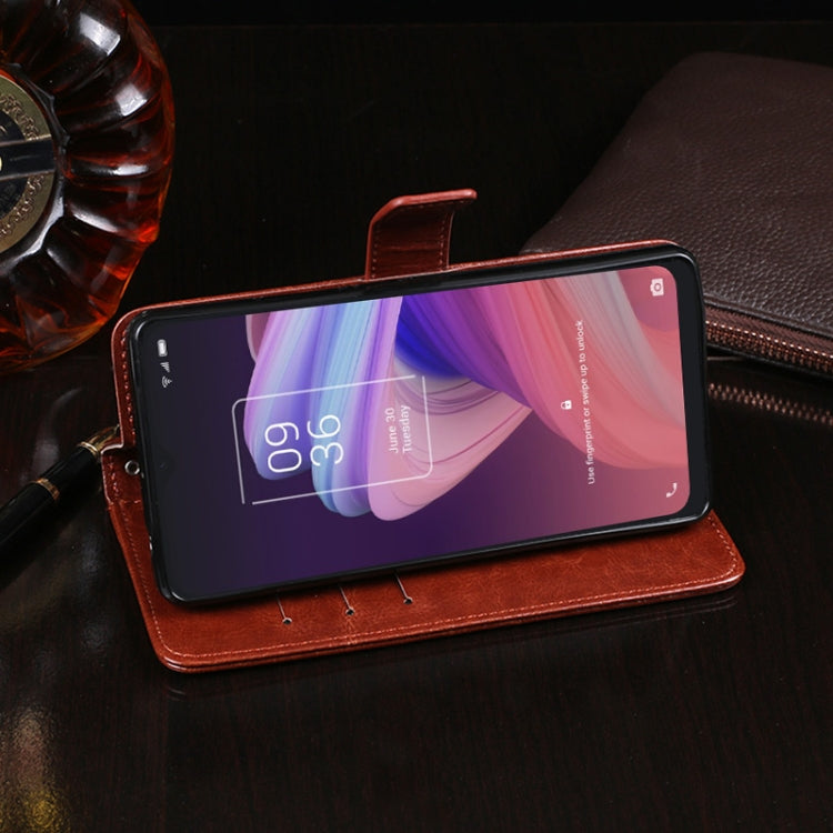 For TCL 10 SE idewei Crazy Horse Texture Horizontal Flip Leather Case with Holder & Card Slots & Wallet(Sky Blue) - free shipping - PMC Jewellery - Order now!