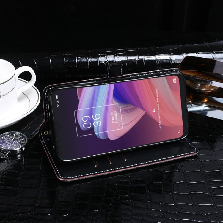 For TCL 10 SE idewei Crocodile Texture Horizontal Flip Leather Case with Holder & Card Slots & Wallet(Black) - TCL by idewei | Online Shopping South Africa | PMC Jewellery | Buy Now Pay Later Mobicred