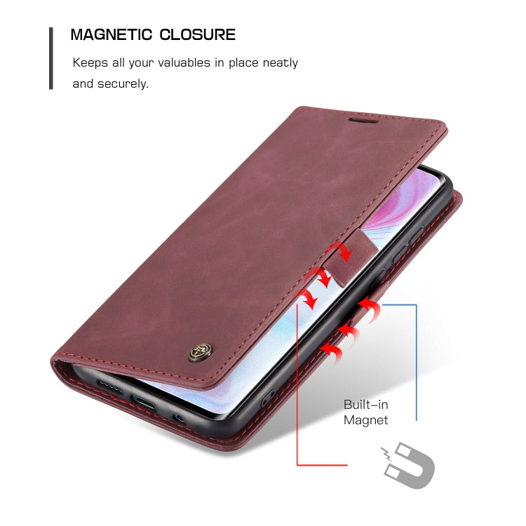 For Xiaomi CC9 Pro CaseMe 013 Multifunctional Horizontal Flip Leather Case with Holder & Card Slot & Wallet(Wine Red) - free shipping - PMC Jewellery - Order now!